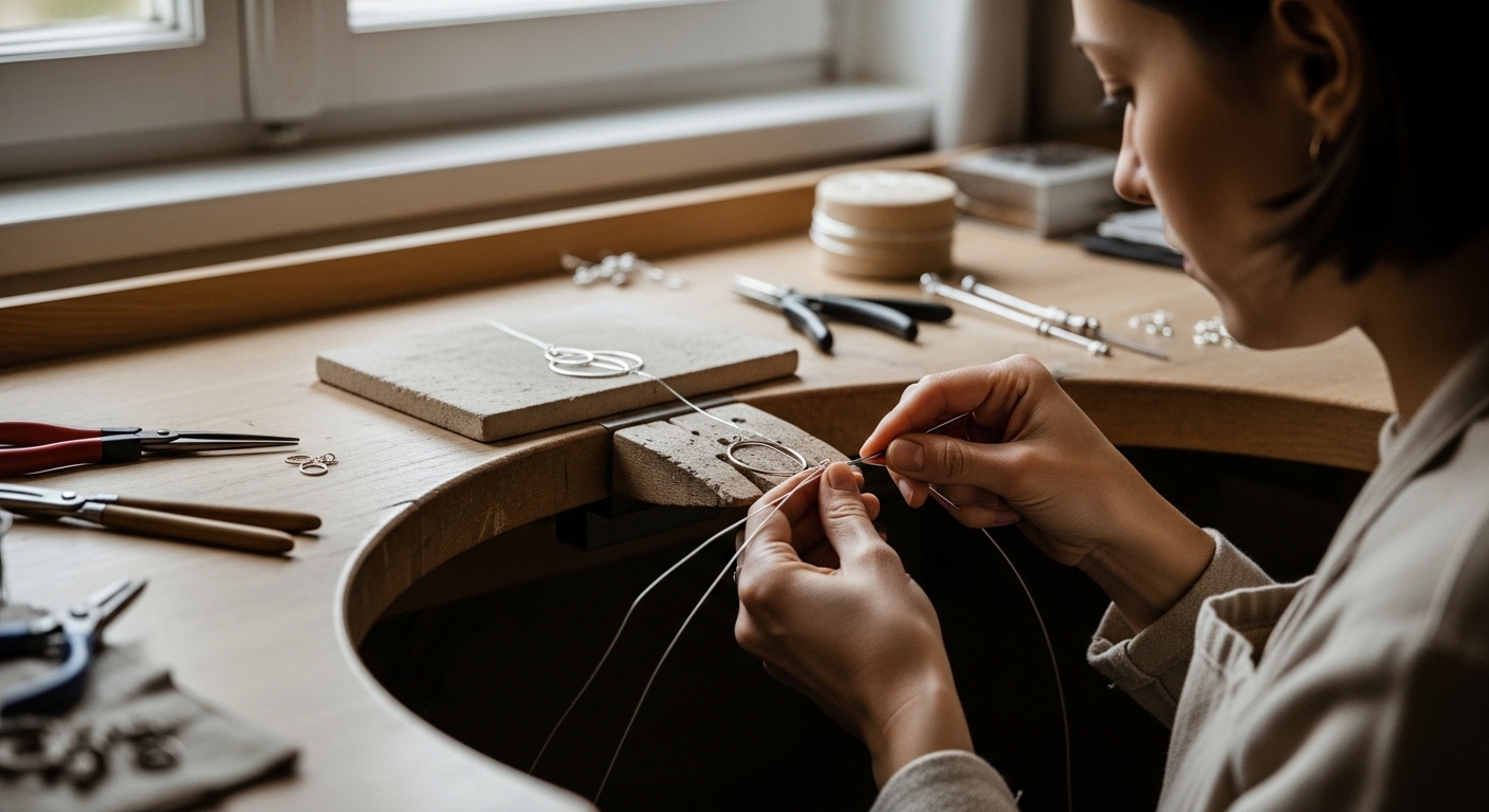 Валерия за работой в мастерской